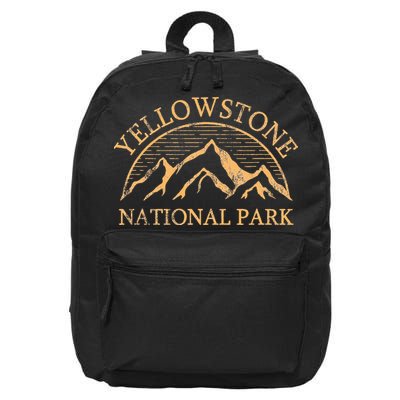 Yellowstone Mountain Retro National Park Souvenir 16 in Basic Backpack