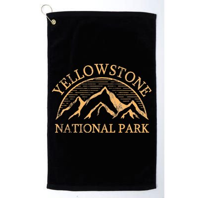 Yellowstone Mountain Retro National Park Souvenir Golf Towel