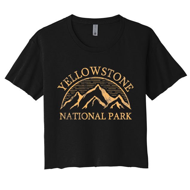 Yellowstone Mountain Retro National Park Souvenir Crop Top