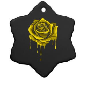 Yellow Melting Rose Garden Gardener Botanist Flowers Rose Ceramic Star Ornament