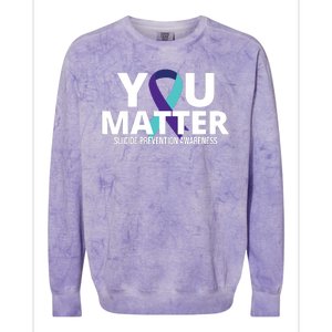 You Matter Suicide Prevention Awareness Ribbon Colorblast Crewneck Sweatshirt