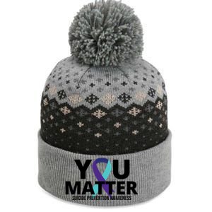 You Matter Suicide Prevention Awareness Ribbon The Baniff Cuffed Pom Beanie