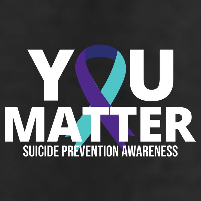 You Matter Suicide Prevention Awareness Ribbon 7 Panel Mesh Trucker Snapback Hat