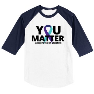 You Matter Suicide Prevention Awareness Ribbon Baseball Sleeve Shirt