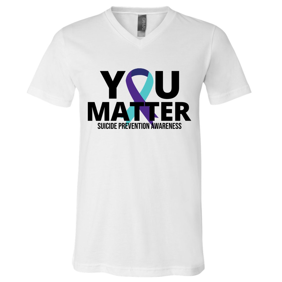 You Matter Suicide Prevention Awareness Ribbon V-Neck T-Shirt