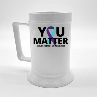 You Matter Suicide Prevention Awareness Ribbon Beer Stein