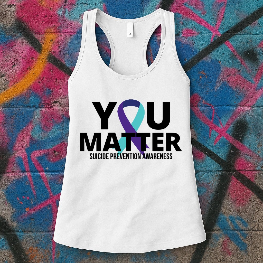 You Matter Suicide Prevention Awareness Ribbon Womens Tank Top
