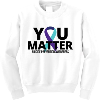 You Matter Suicide Prevention Awareness Ribbon Kids Sweatshirt