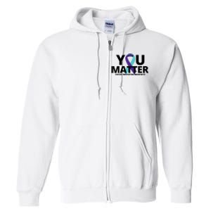 You Matter Suicide Prevention Awareness Ribbon Full Zip Hoodie