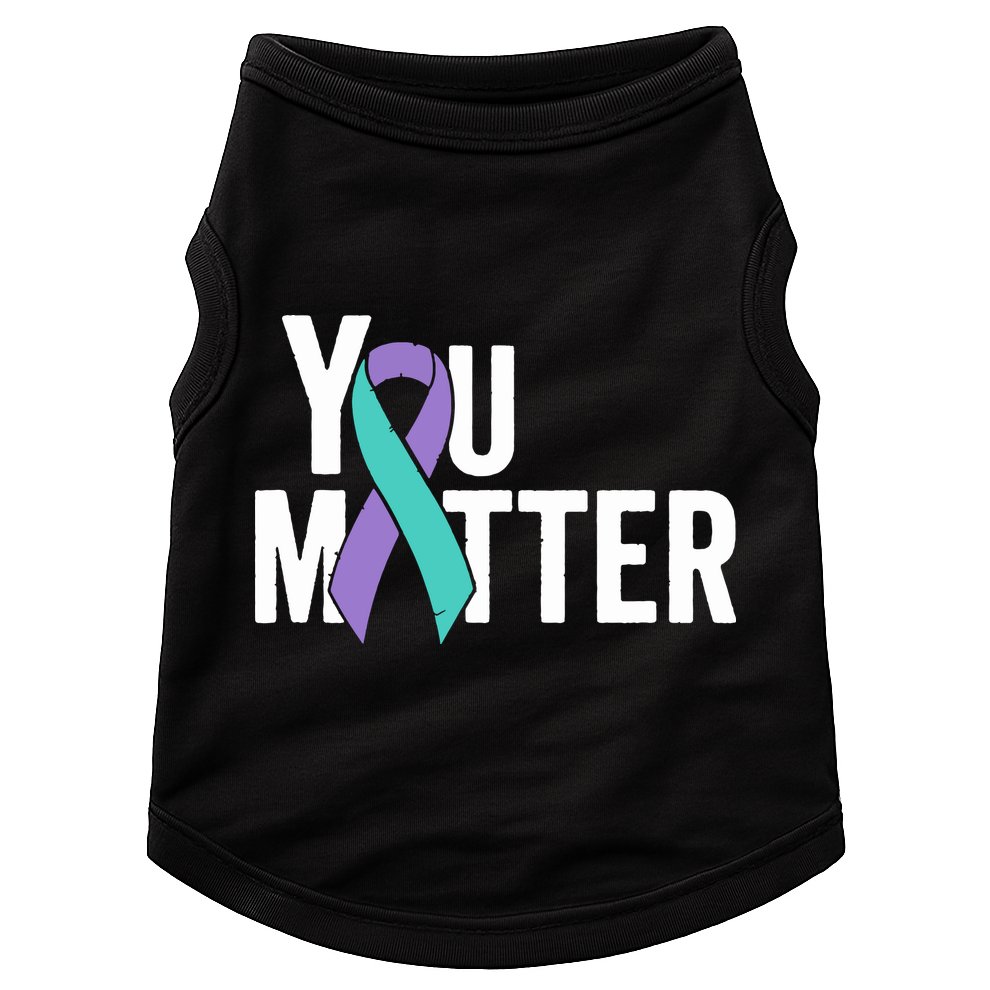 You Matter Suicide Prevention Teal Purple Awareness Ribbon Doggie Tank