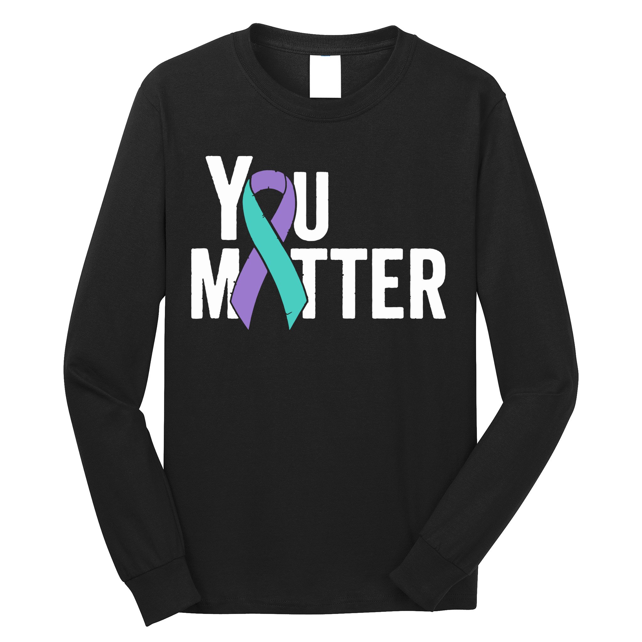 You Matter Suicide Prevention Teal Purple Awareness Ribbon Long Sleeve Shirt