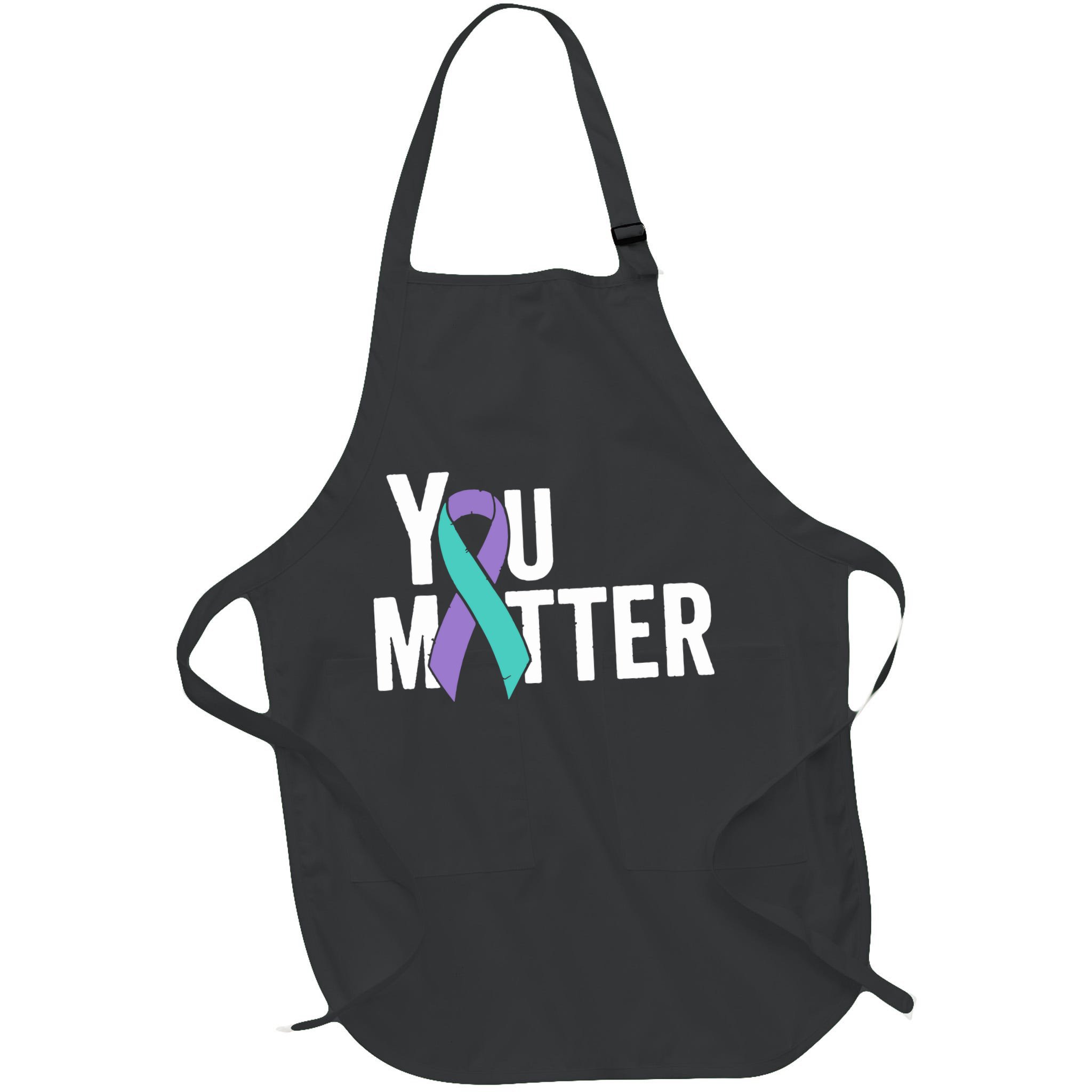 You Matter Suicide Prevention Teal Purple Awareness Ribbon Apron