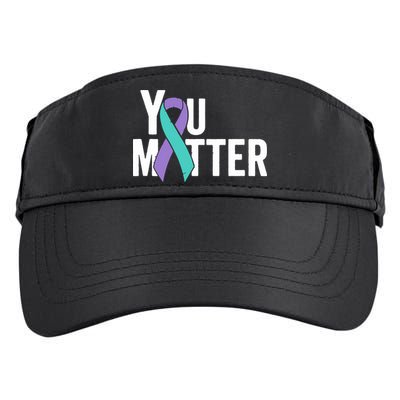 You Matter Suicide Prevention Teal Purple Awareness Ribbon Adult Drive Performance Visor