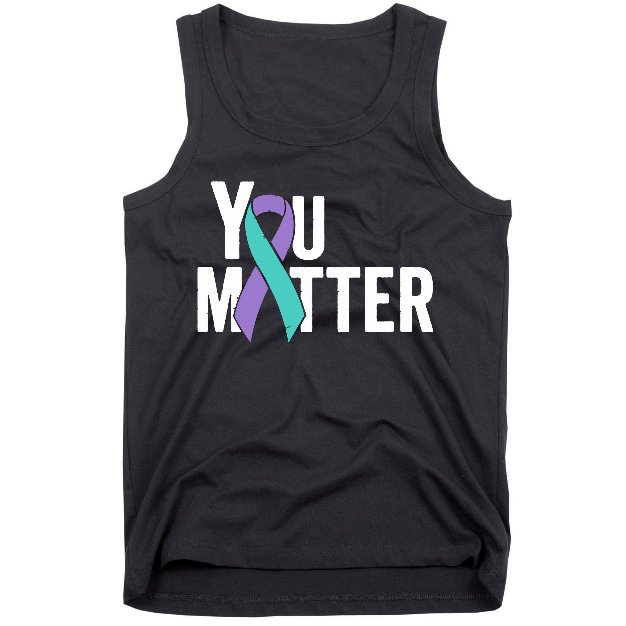 You Matter Suicide Prevention Teal Purple Awareness Ribbon Tank Top