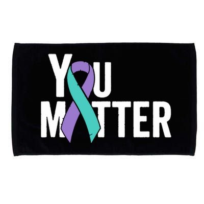 You Matter Suicide Prevention Teal Purple Awareness Ribbon Microfiber Hand Towel