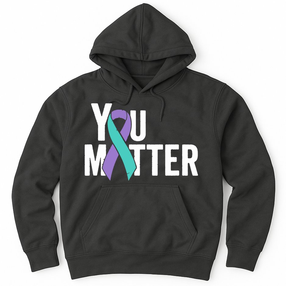 You Matter Suicide Prevention Teal Purple Awareness Ribbon Hoodie