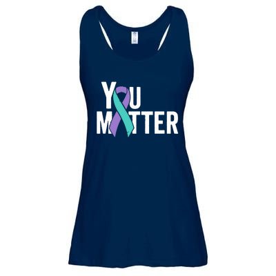 You Matter Suicide Prevention Teal Purple Awareness Ribbon Ladies Essential Flowy Tank