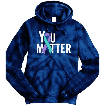 You Matter Suicide Prevention Teal Purple Awareness Ribbon Tie Dye Hoodie