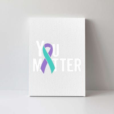 You Matter Suicide Prevention Teal Purple Awareness Ribbon Canvas