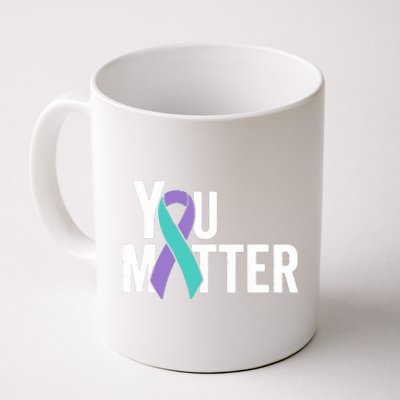 You Matter Suicide Prevention Teal Purple Awareness Ribbon Coffee Mug