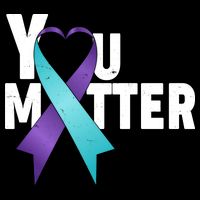 You Matter Suicide Prevention Awareness Teal Purple Heart Ribbon Flat Bill Trucker Hat
