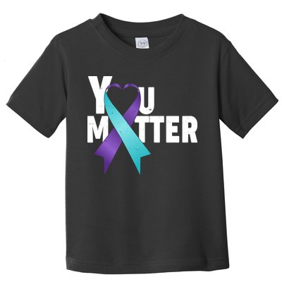 You Matter Suicide Prevention Awareness Teal Purple Heart Ribbon Toddler T-Shirt