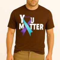 You Matter Suicide Prevention Awareness Teal Purple Heart Ribbon Cooling Performance Crew T-Shirt