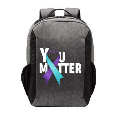 You Matter Suicide Prevention Awareness Teal Purple Heart Ribbon Vector Backpack