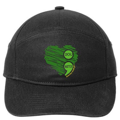 You Matter Semicolon Heart Retro Mental Health Awareness 7-Panel Snapback Hat