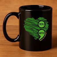 You Matter Semicolon Heart Retro Mental Health Awareness 11oz C Handle Ceramic Mug