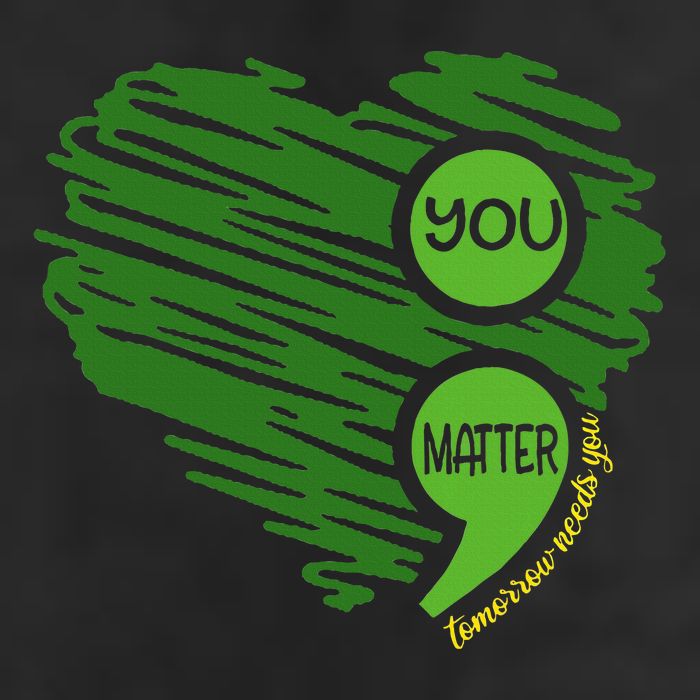 You Matter Semicolon Heart Retro Mental Health Awareness 11oz C Handle Ceramic Mug