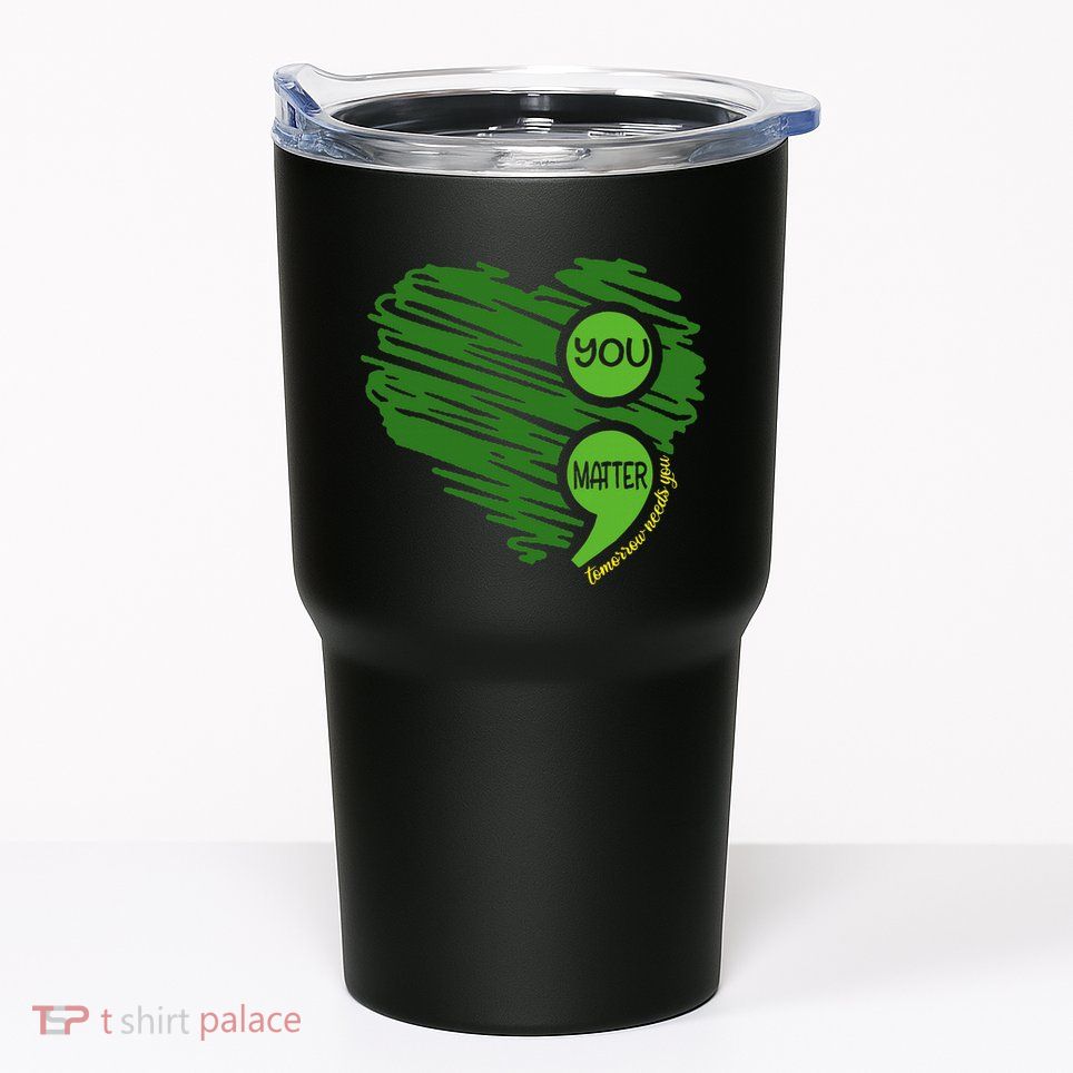 You Matter Semicolon Heart Retro Mental Health Awareness Tumbler