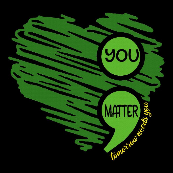You Matter Semicolon Heart Retro Mental Health Awareness Tall Sweatshirt