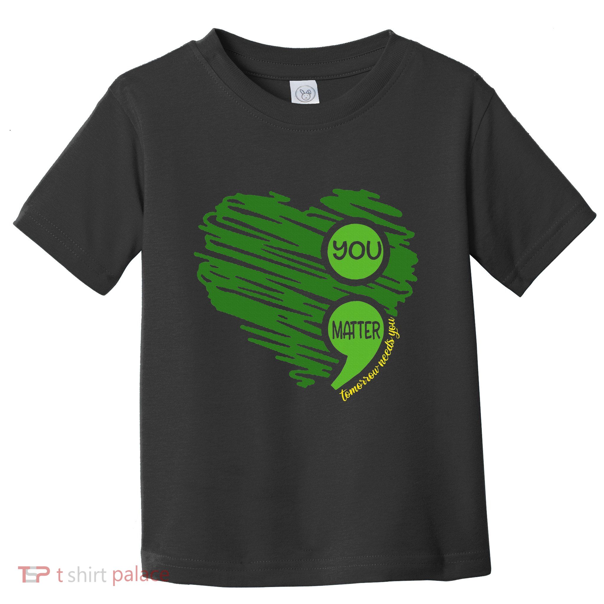 You Matter Semicolon Heart Retro Mental Health Awareness Toddler T-Shirt