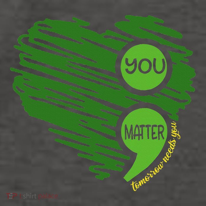 You Matter Semicolon Heart Retro Mental Health Awareness Vector Backpack