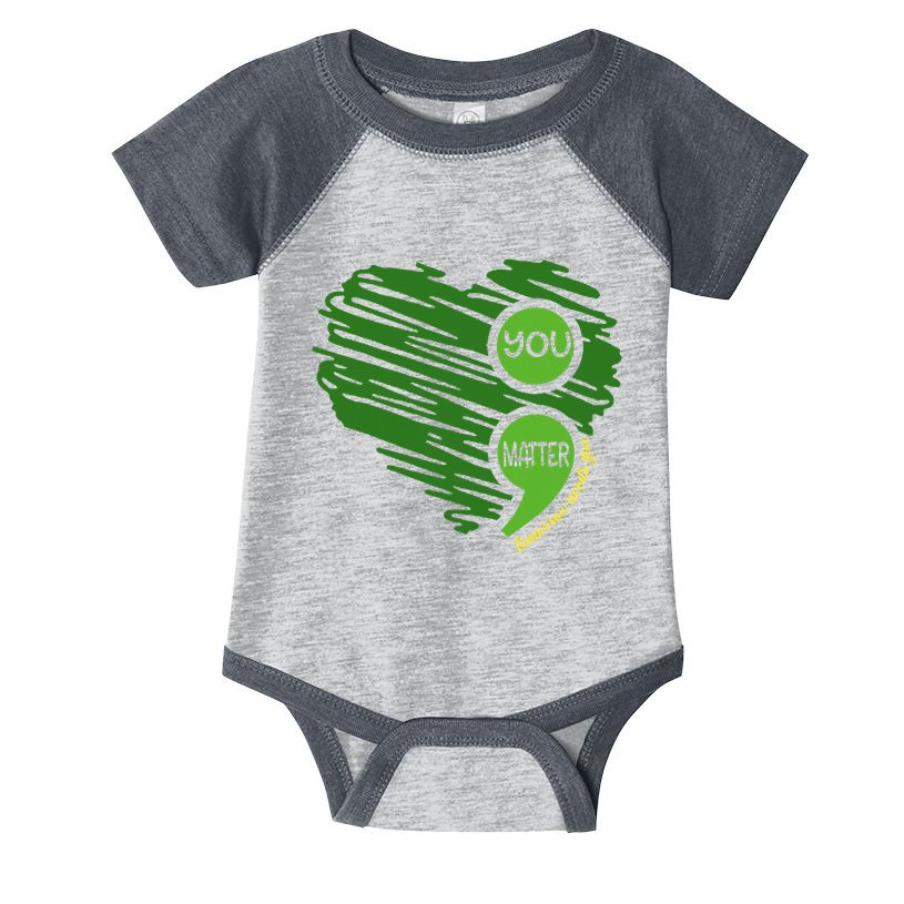 You Matter Semicolon Heart Retro Mental Health Awareness Infant Baby Jersey Bodysuit