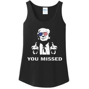 You Missed Shot Republican Pro Trump President 2024 Ladies Essential Tank