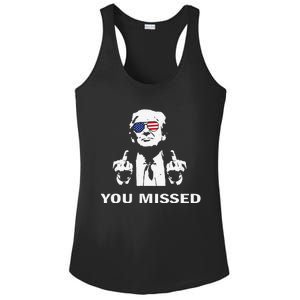 You Missed Shot Republican Pro Trump President 2024 Ladies PosiCharge Competitor Racerback Tank