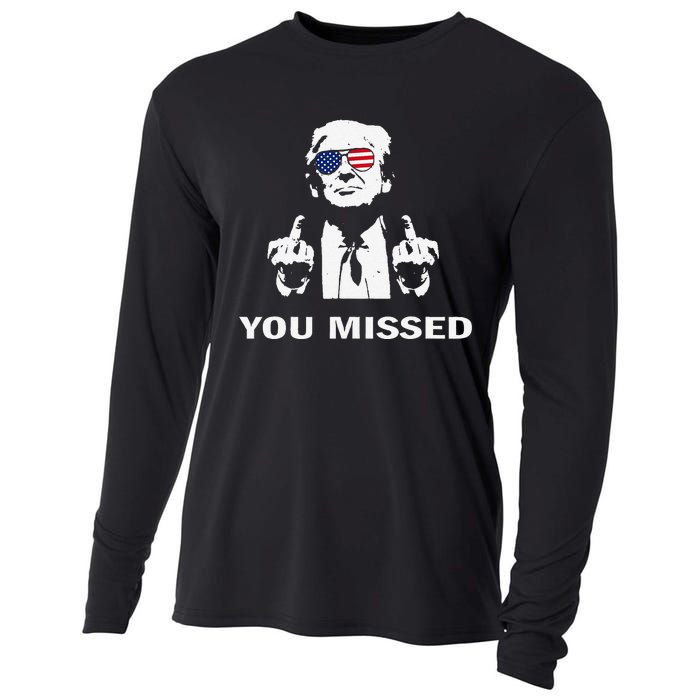 You Missed Shot Republican Pro Trump President 2024 Cooling Performance Long Sleeve Crew