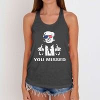 You Missed Shot Republican Pro Trump President 2024 Women's Knotted Racerback Tank