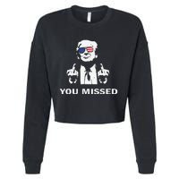 You Missed Shot Republican Pro Trump President 2024 Cropped Pullover Crew