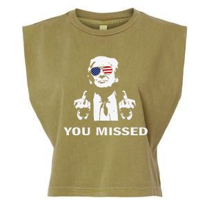 You Missed Shot Republican Pro Trump President 2024 Garment-Dyed Women's Muscle Tee