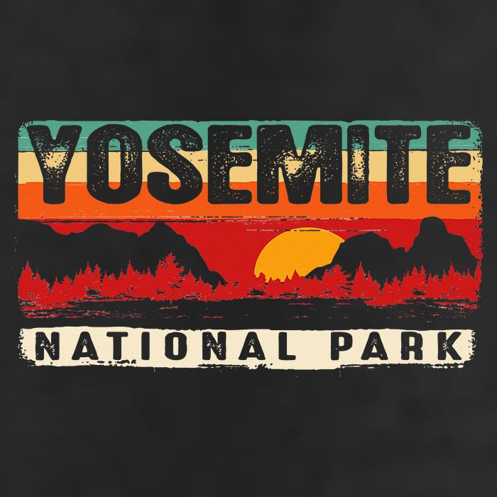 Yosemite Mountain Sunset Yosemite National Park 7 Panel Mesh Trucker Snapback Hat