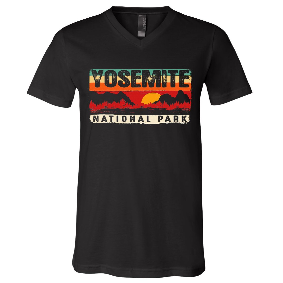 Yosemite Mountain Sunset Yosemite National Park V-Neck T-Shirt