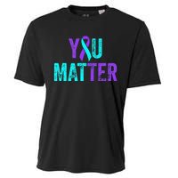 You Matter Suicide Prevention Teal Purple Awareness Ribbon Cooling Performance Crew T-Shirt