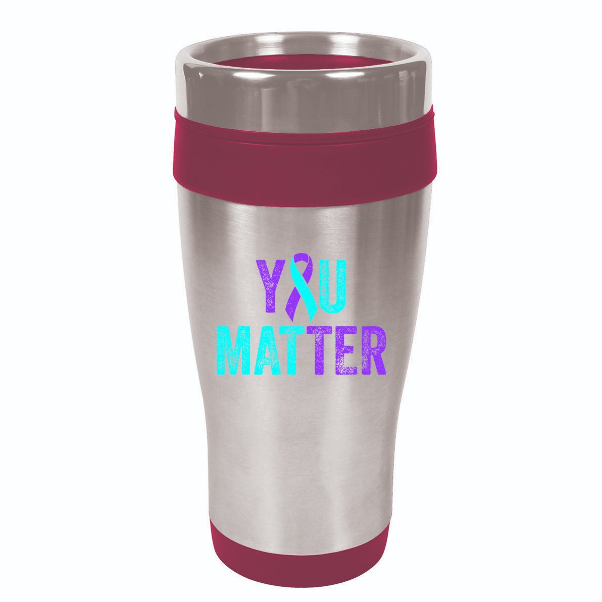 You Matter Suicide Prevention Teal Purple Awareness Ribbon City Backpack