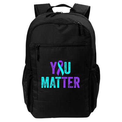 You Matter Suicide Prevention Teal Purple Awareness Ribbon Backpack