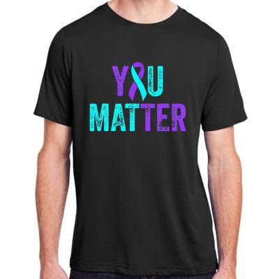 You Matter Suicide Prevention Teal Purple Awareness Ribbon Adult ChromaSoft Performance T-Shirt