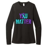 You Matter Suicide Prevention Teal Purple Awareness Ribbon Womens CVC Long Sleeve Shirt