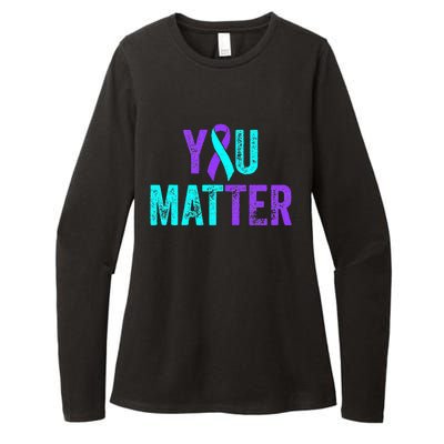 You Matter Suicide Prevention Teal Purple Awareness Ribbon Womens CVC Long Sleeve Shirt